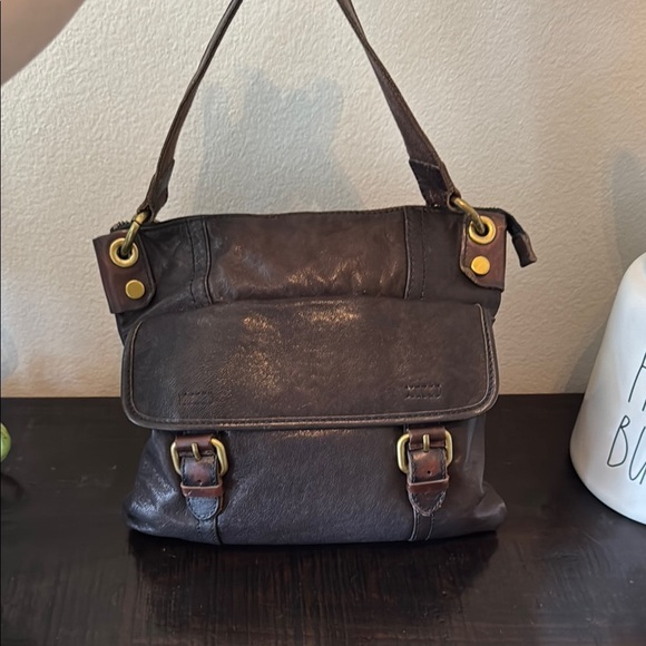 Fossil long live 1954 Elegant Brown Leather Handbag - Picture 1 of 10